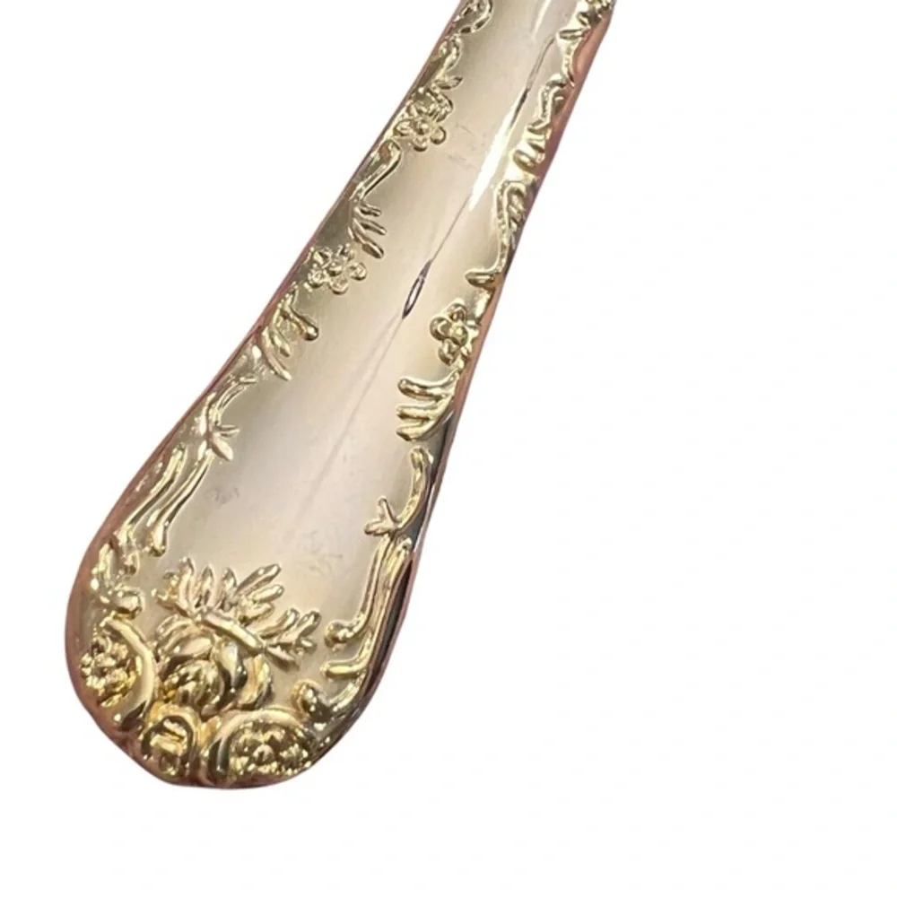 31 WM Rogers & Son Gold Plated Flatware Silverware Enchanted Rose Floral Scroll‎